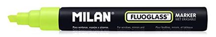 Milan MILAN® Fluoglass glasmarkers, afgeschuinde punt, geel, 12 stuks
