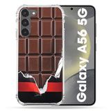 Cokitec Samsung Galaxy A56 5G Textuur Trompe Eye Chocolade Versterkte hoes
