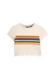 Superdry Vintage Stripe Crop T-shirt Korte Mouwen Vrouw Oatmeal/Orange Stripe XS