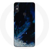 Maniacase Etui voor Xiaomi Redmi Note 5 Pro Veelkleurige rookwolken van blauw grijs en zwart op een zwarte achtergrond