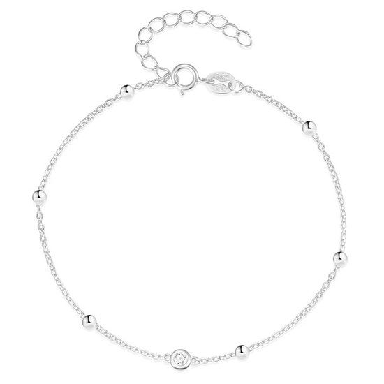 Elenza AMS Elenza 925 Sterling Zilveren Armband met Kristallen Accenten