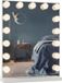 Bayt Hollywood Miroir avec éclairage - Miroir de maquillage avec éclairage - Miroir avec éclairage - Dimmable - Grossissement 10x - 60x43cm - Blanc
