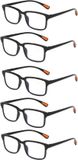 XYZ Eyewear Set van 5 Leesbrillen +1.50 - Zwart Grip