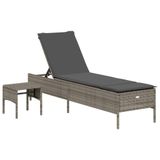 VidaXL Tuinstoel Lounge Gecapitonneerde zitting Polyrattan, Staal Crème, Wit