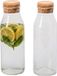 Merkloos Relaxdays Glazen karaf - set van 2 - 1,2 l - hittebestendig - borosilicaatglas