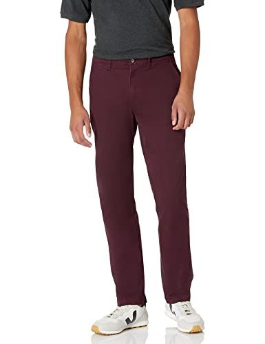 Amazon Essentials Men's Sport Chino Pant - Bordeaux Red - 34W / 28L