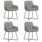 vidaXL - Eetstoelen - 4 stuks - Fluweel - Lichtgrijs
