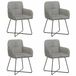 vidaXL - Eetstoelen - 4 stuks - Fluweel - Lichtgrijs