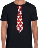 Bellatio Decorations Kerstmannen T-shirt Heren - Zwart - XXL