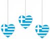 Merkloos / Sans marque Fest-Dekor Gmbh 3x Hangdecoratie harten Griekenland 28 cm