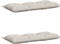 vidaXL 2-delige Bankkussens VIANEN 100% Polyester Wit 130 x 50 x 12 cm