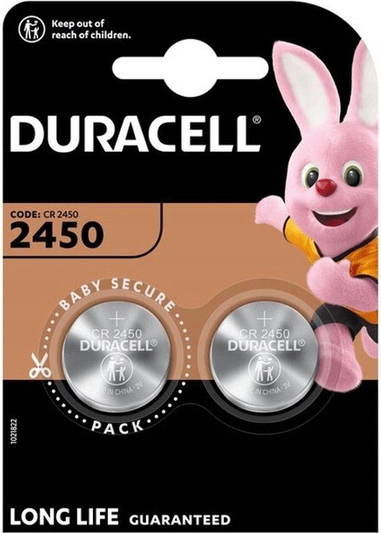Duracell CR2450 Lithium Knoopcel Batterijen - 2 stuks