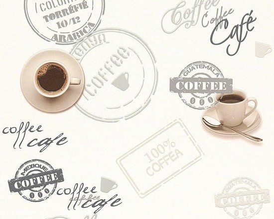 A.S. Création KOFFIE BEHANG | Keuken - bruin beige creme - Simply Decor
