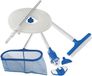 Intex Kit de nettoyage pour piscine Vac+, manche télescopique (1,12 m à 2,78 m), tuyau de 7,5 mètres, diamètre 38 mm, aspirateur, épuisette, brosse