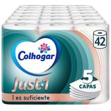 Colhogar Just Toiletpapier, 1 x 42 mm, extra absorberend, verpakking met 6 rollen, 5-laags toiletpapier, ultrazacht voor maximaal comfort, wit (7 x 6)