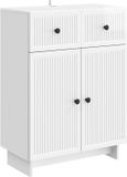vidaXL Dressoir Hoogglans Wit 66 x 34,5 x 90 cm Bewerkt hout