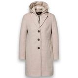 District wintermantel met wol - beige