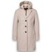 District wintermantel met wol - beige