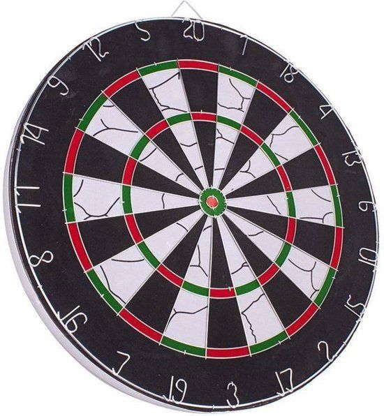 Lifetime Deluxe dartbord met koperen pijlen - 45 cm - zwart/wit - 3 spelmodi