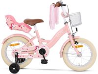 SJOEF Dolly Meisjesfiets 14 inch Roze | Unicorn Design | Kinderfiets met zijwieltjes 3, 4 & 5 jaar | 98-108 Kledingmaat | Roze Fiets 14 inch