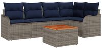 vidaXL Ensemble de canapé de jardin 6 pc Gris polyrotin