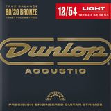 Dab1254 Dunlop 80/20 Bronze Acoustic Light Guitar Strings 12-54