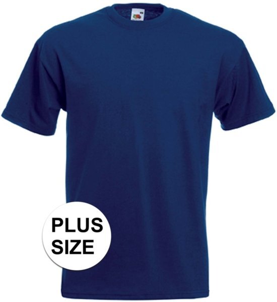 Fruit of the Loom Grote maten basic navy blauw t-shirt voor heren - voordelige katoenen shirts 5XL 50/62