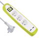 Electraline Gummy 35603 stekkerdoos met 3 stopcontacten en 2 USB-poorten, siliconen afdekking, schokbestendig, kabel 2 m, platte stekker