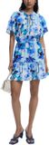 Desigual Floral Print Tie Waist Dress Wo - Blue Dresses