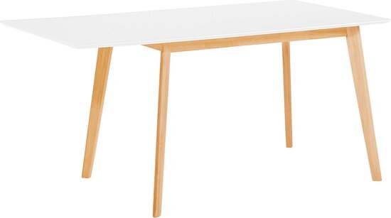 Beliani Eettafel wit 120-155 x 80 cm verlengbaar MEDIO