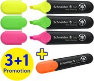 Schneider Schrijfwaren Schneider markeerstift Job - set 3+1 gratis - assorti kleuren