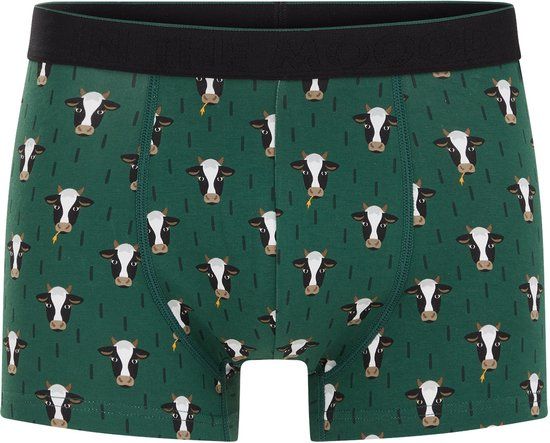 WE Fashion Heren boxershort met dierenprint - Dark green - Maat M