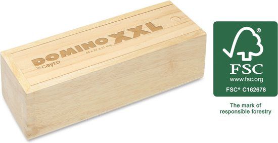 Geronimo Games Cayro Domino XL - Met Houten Box - Domino Spel - 2-4 Spelers - Geschikt vanaf 6 Jaar