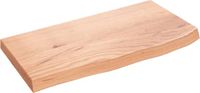 vidaXL Wastafelblad 60x30x(2-4) cm behandeld massief eikenhout lichtbruin