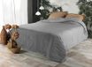 LINDER Sprei met pompon, 250 x 260 cm, grijs