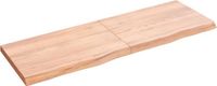 vidaXL Wandschap - 120x40x(2-4)cm - behandeld - massief - eikenhout - lichtbruin