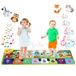 NK Muziekmat voor baby's met 8 led-dierengeluiden, speelgoed voor kinderen van 3 tot 4 en 5 jaar, origineel Montessori-cadeau voor verjaardag, Kerstmis, opvouwbaar, Record/Playback-functie (110 x 36 cm)