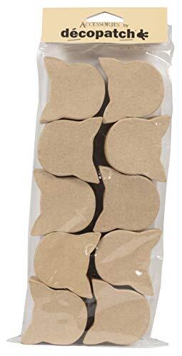 Decopatch Décopatch EV022C doosjes van bruin papiermaché, 6 x 6 x 3 cm, 10 stuks