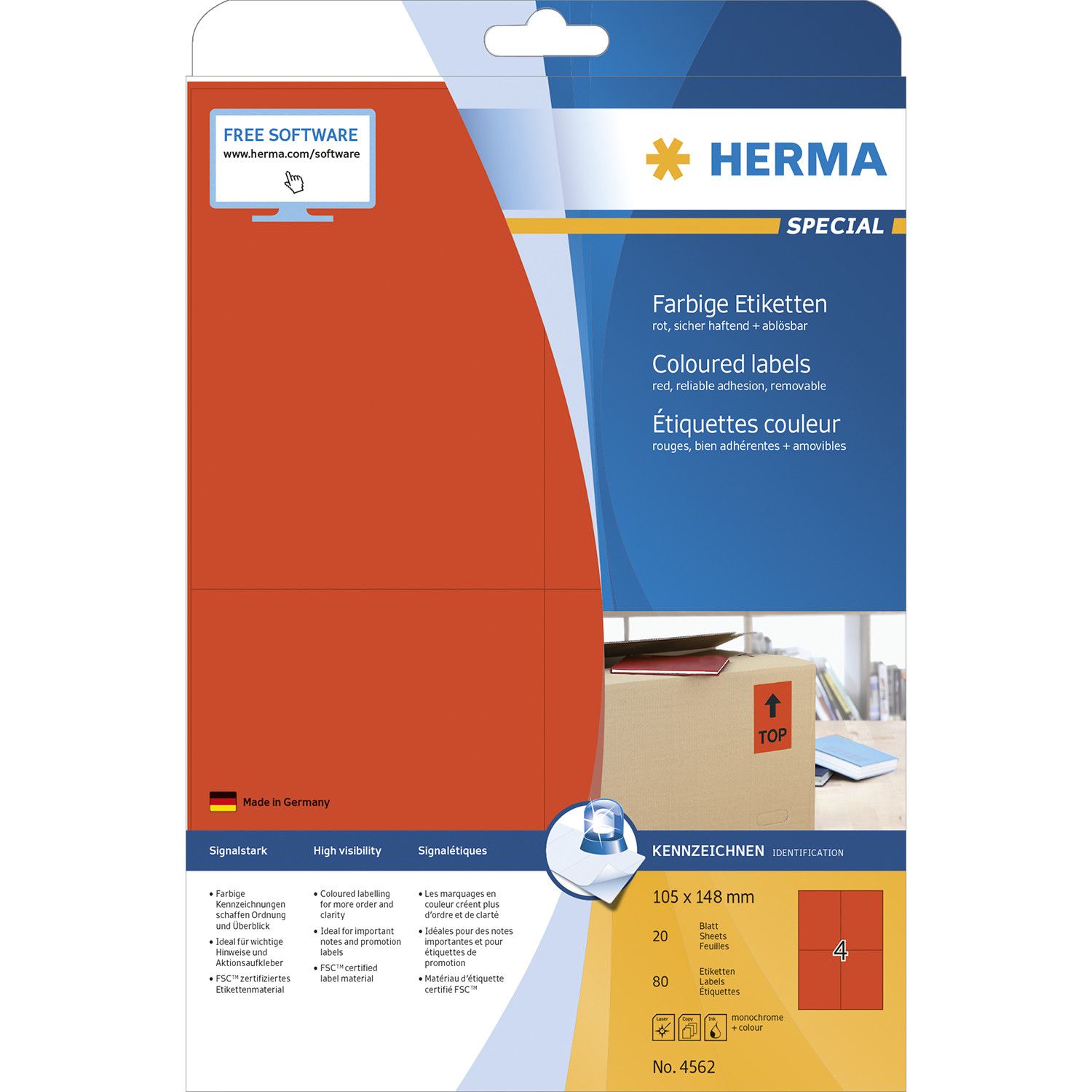 HERMA 4562 - Etiket - rood
