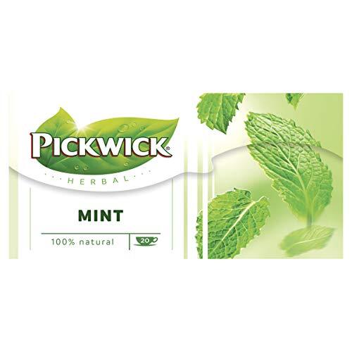 Pickwick Herbal Mint Kruidenthee met Munt (80 Theezakjes, 100% Natuurlijk), Cafeïnevrij, 4 x 20 Zakjes