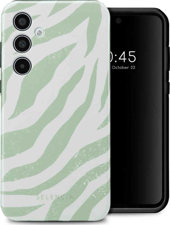 Selencia Vivid Backcover - Colorful Zebra Sage Green - Samsung Galaxy A35 5G