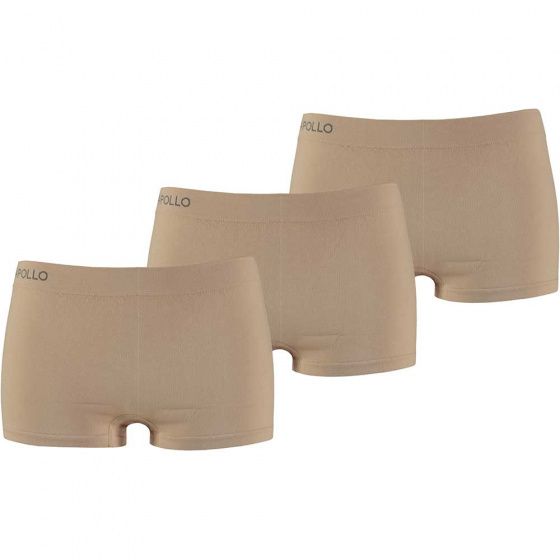 Apollo Boxershort Seamless Dames Katoen Nude 3 Stuks