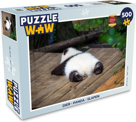 MuchoWow Puzzel Dier - Panda - Slapen - Legpuzzel - Puzzel 500 stukjes - Sinterklaas cadeautjes - Sinterklaas voor grote kinderen