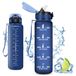 Vikaster Drinkfles, waterfles met rietje, 1000 ml, lekvrij, BPA-vrij, sportfles voor camping, yoga, gym, school, outdoor