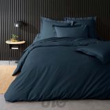 douceur L3C SI Dekbedovertrek Percale Effen Katoen Blauw Tweepersoons 220x240 cm