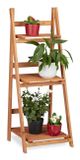 Relaxdays plantenrek L trapvormig hout - plantentrap - plantenstandaard - binnen