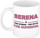 Bellatio Decorations Naam cadeau Serena - The woman, The myth the supergirl koffie mok / beker 300 ml - Oudroze Keramiek