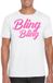 Bellatio Decorations Verkleed T-shirt heren - bling - wit - roze glitter - carnaval/themafeest XL