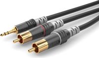 Sommer Cable HBA-3SC2-0600 Câble audio Jack / Cinch [2x fiche Cinch - 1x fiche Jack male 3,5 mm] 6,00 m Noir