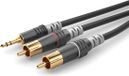 Sommer Cable HBA-3SC2-0600 Câble audio Jack / Cinch [2x fiche Cinch - 1x fiche Jack male 3,5 mm] 6,00 m Noir
